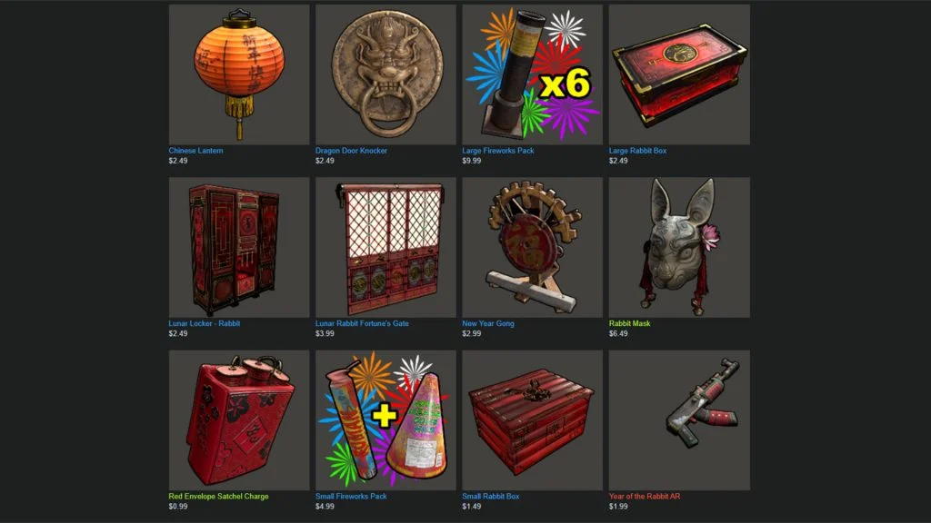 Rust Lunar New Year Items 2023 Gamer Digest