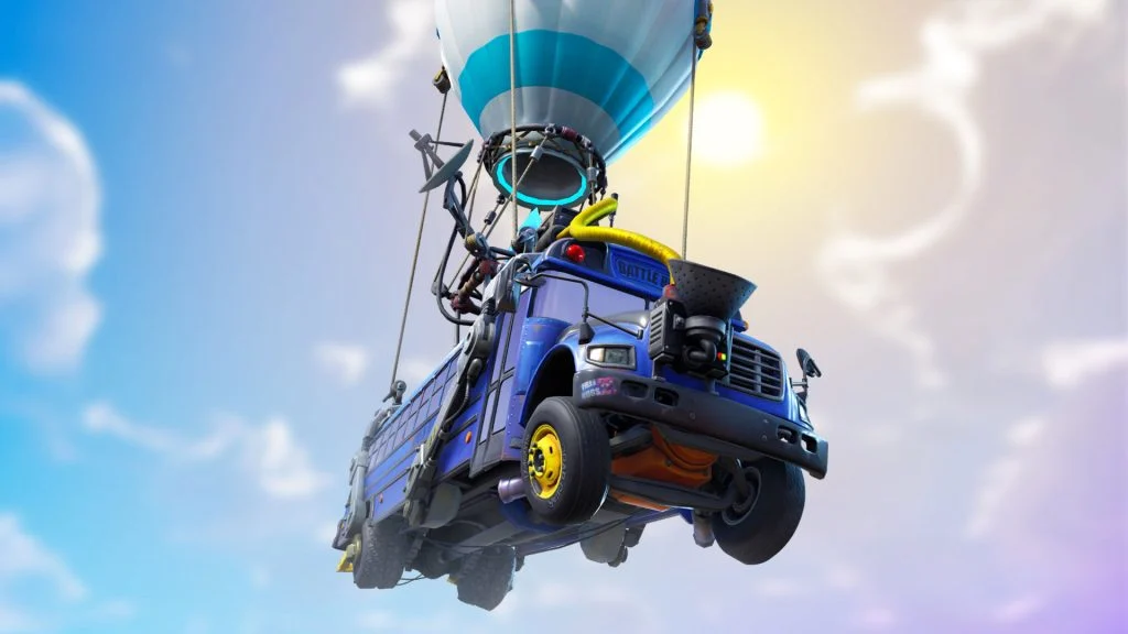 Fortnite battle bus parachute