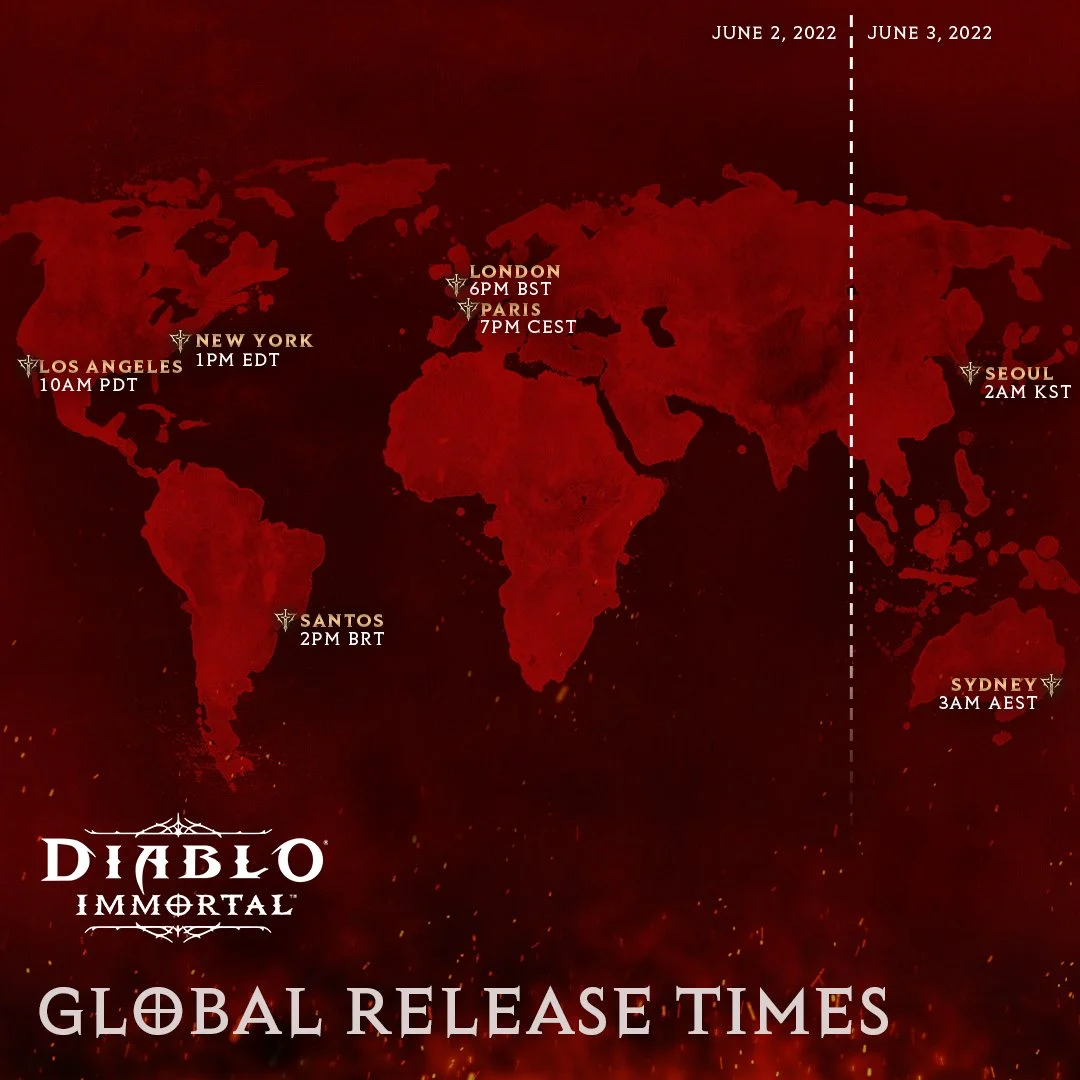 Diablo Immortal release times