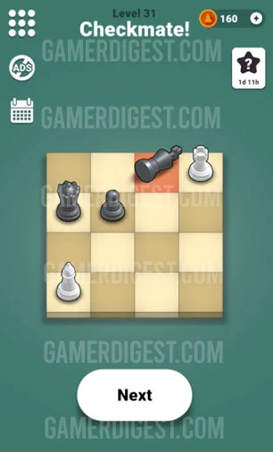 Pocket Chess Level 31 Mate in 2 Answer