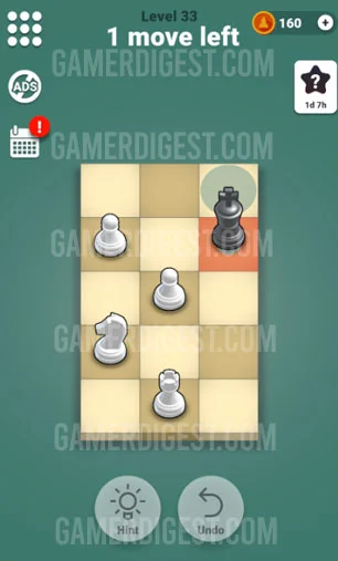Pocket Chess Level 33 Mate in 2 Answer 1