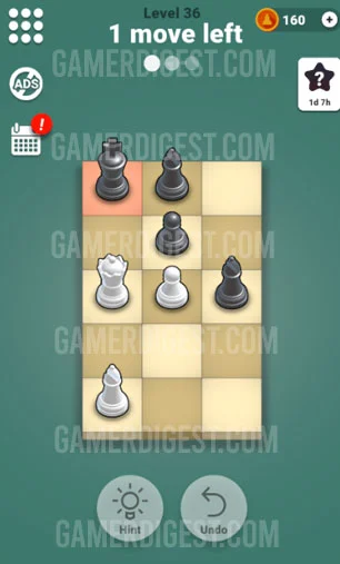 Pocket Chess Level 36 Mate in 2 Answer 1