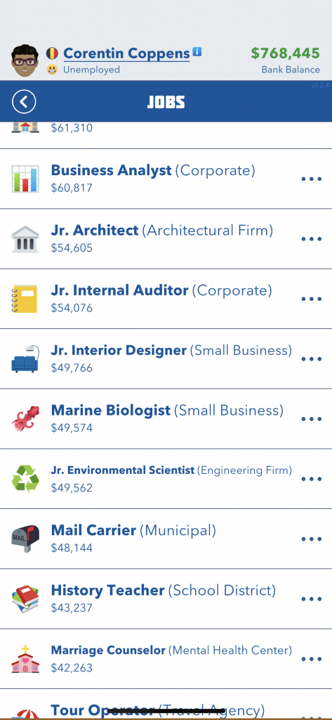 BitLife Marine Biologist (Small Business) Job Listing