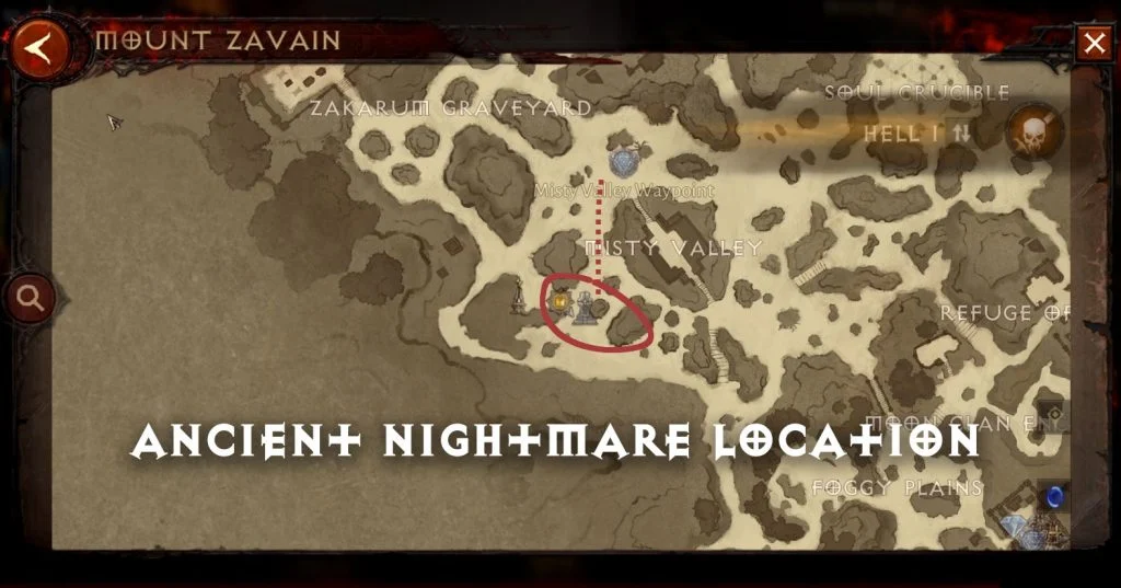 Diablo Immortal Ancient Nightmare Location