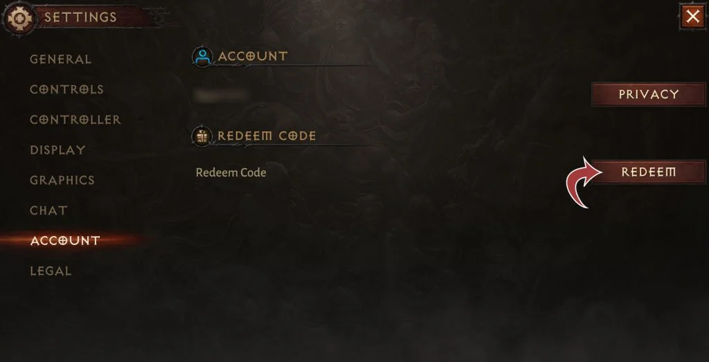 How do I redeem codes for Diablo Immortal