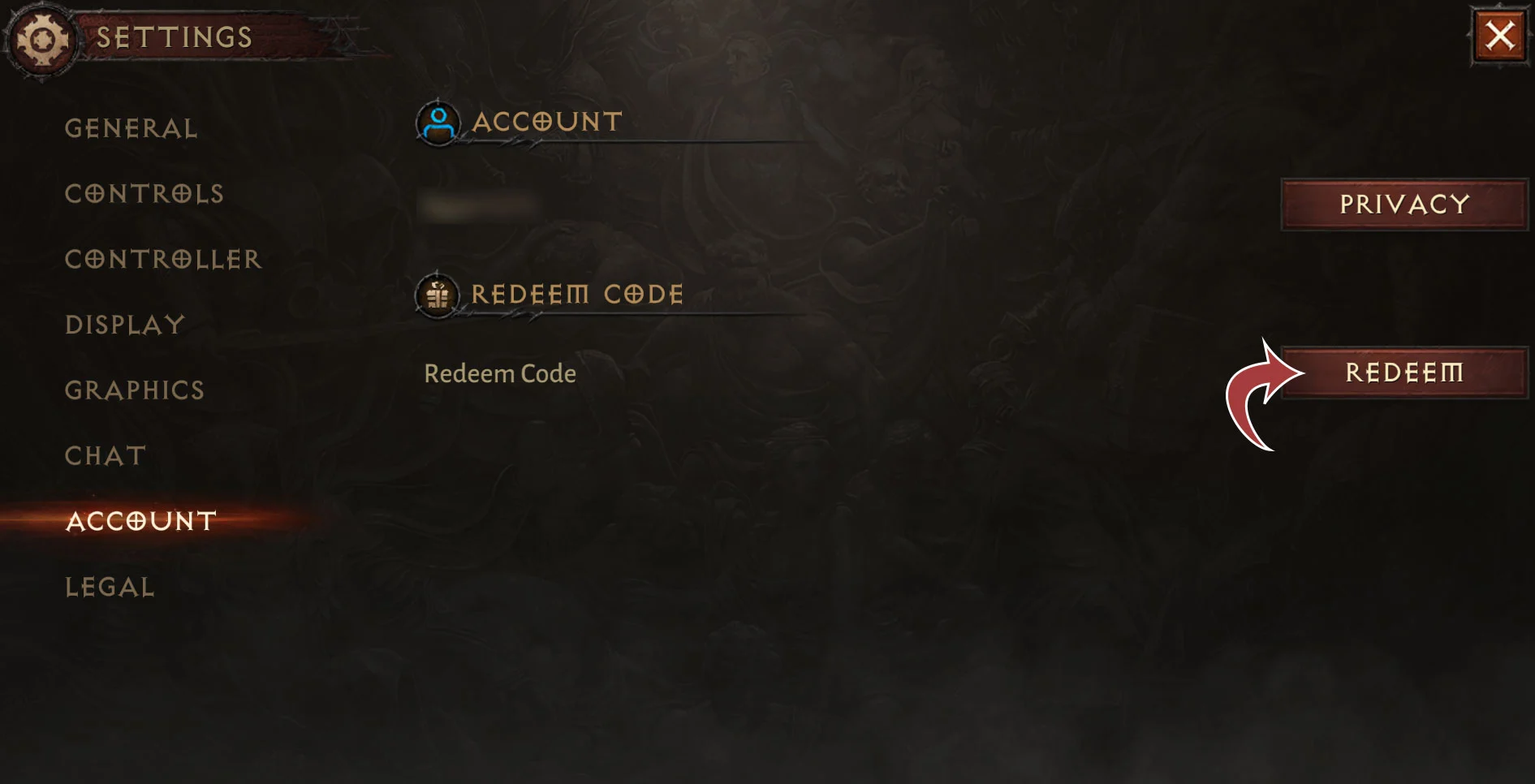 How do I redeem codes for Diablo Immortal