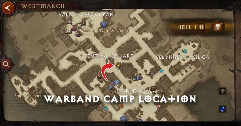 Diablo Immortal Warband Camp Location Map