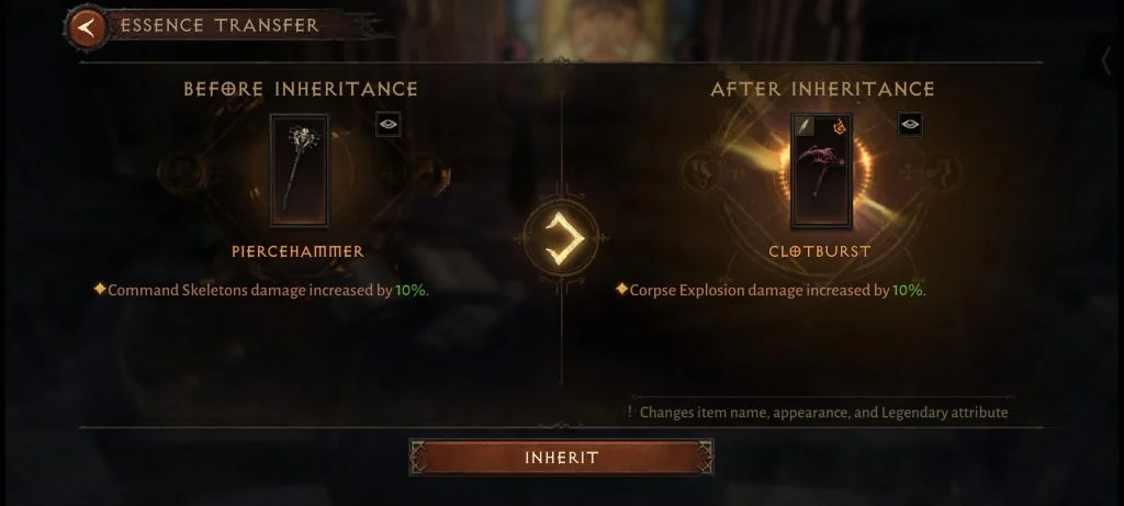 Transfer Essence, Diablo Immortal