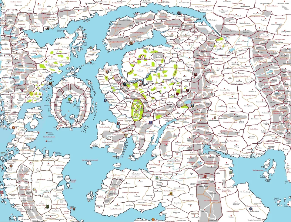 Artist rendition of map, Total War Warhammer 3 Immortal Empires