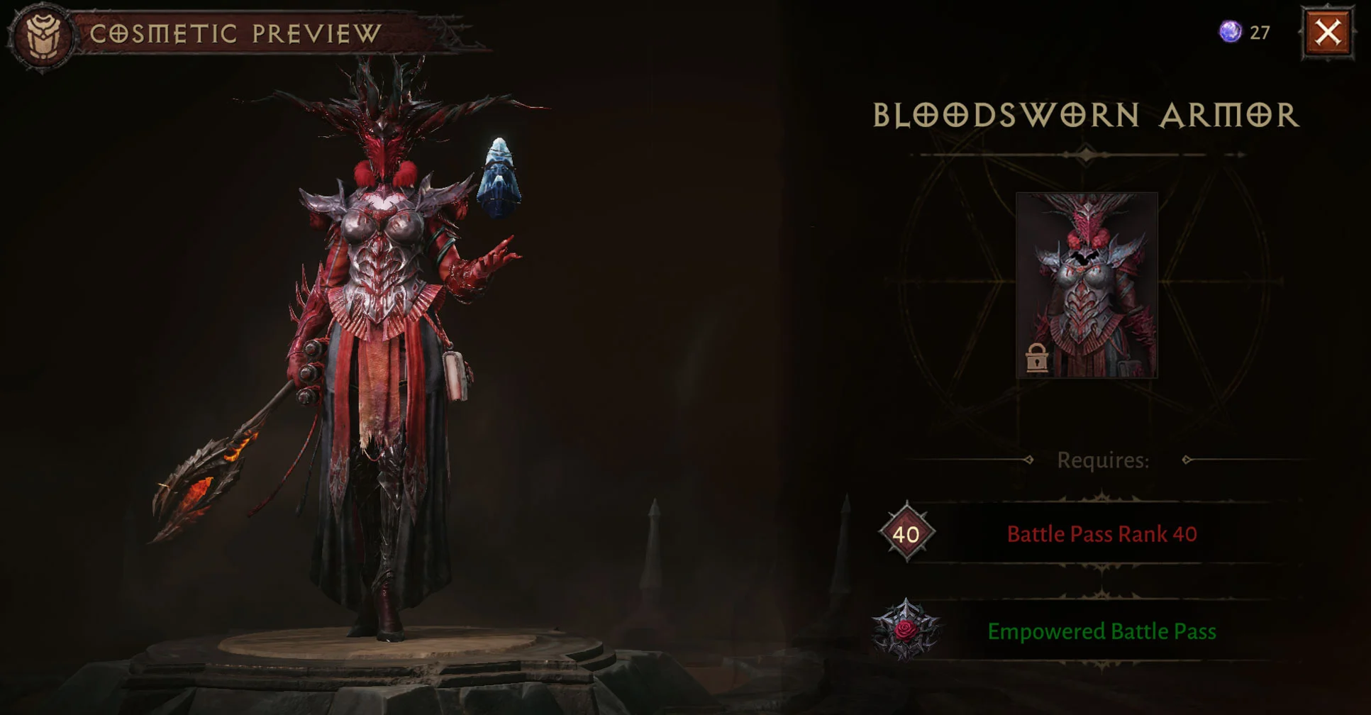 Diablo Immortal Season 2 Bloodsworn Armor
