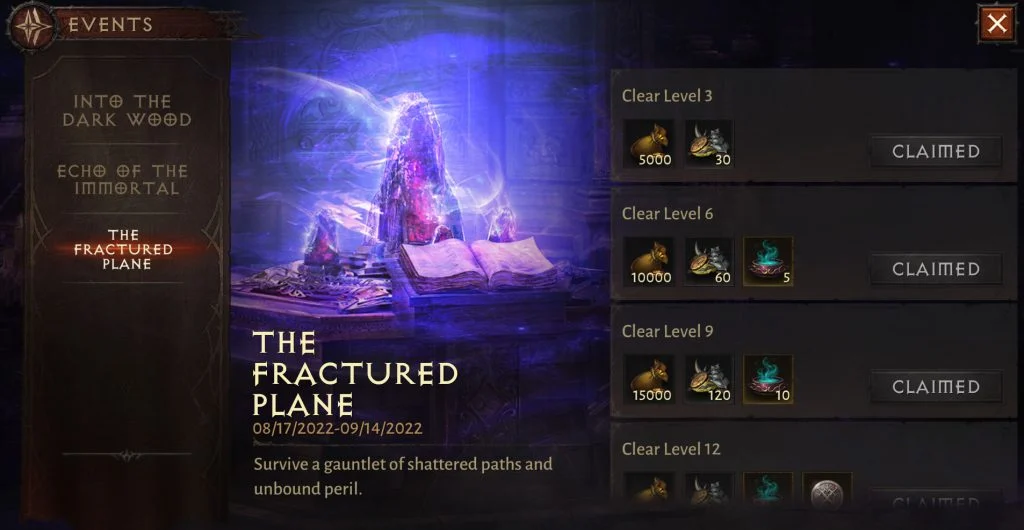 Diablo Immortal The Fractured Plane Details and Rewards