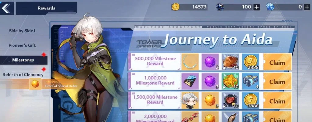How to Get the Pre-Registration Rewards in Tower of Fantasy