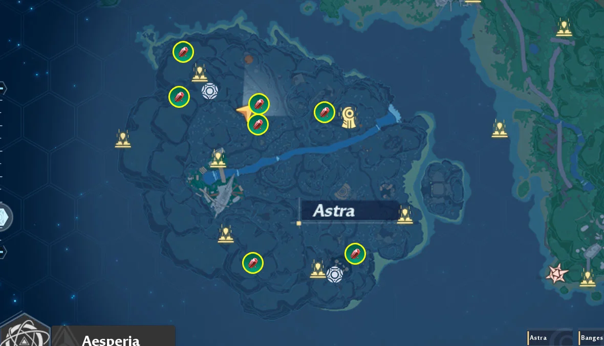Tower of Fantasy Firecore Locations in Astra