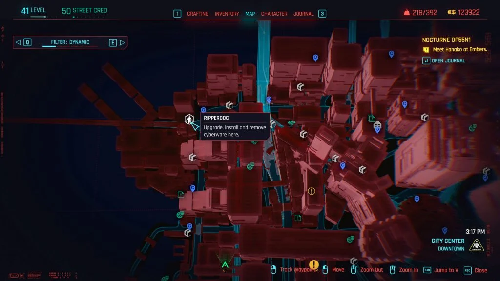 Cyberpunk 2077 City Center Downtown Ripperdoc Location