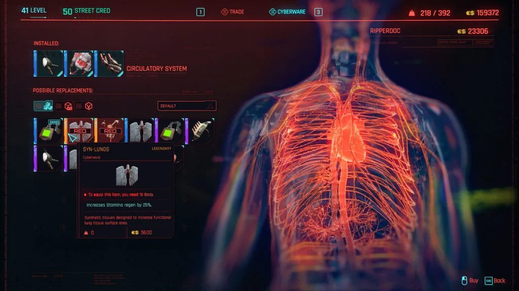 Where to Get Syn Lungs in Cyberpunk 2077