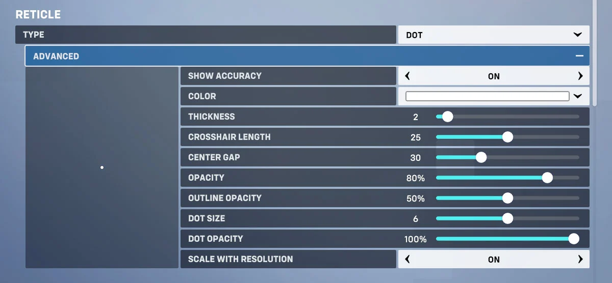 What are the Best Crosshairs in Overwatch 2? Dot Crosshair