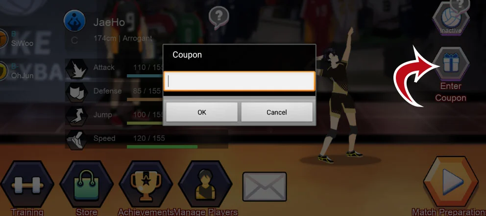 How to redeem codes in The Spike Volleyball Story