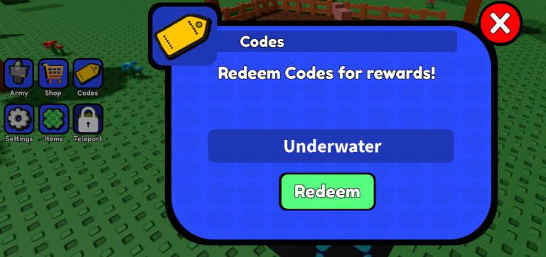 How to redeem a code in Control Army