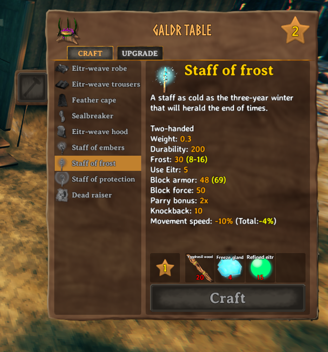 Valheim Staff of Frost