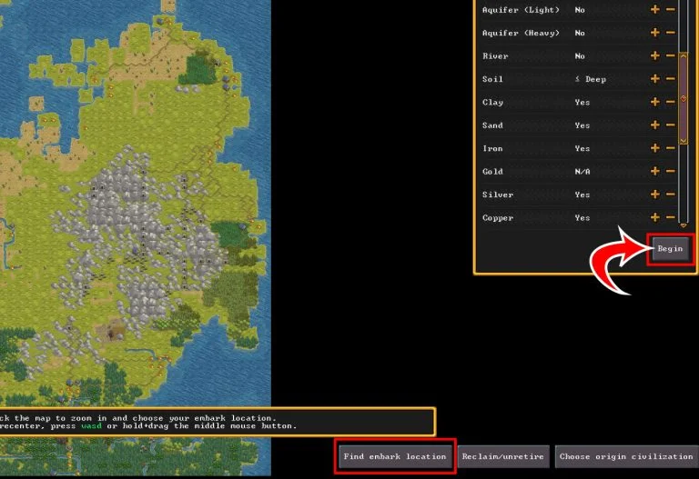 Embarking on a new journey in Dwarf Fortress
