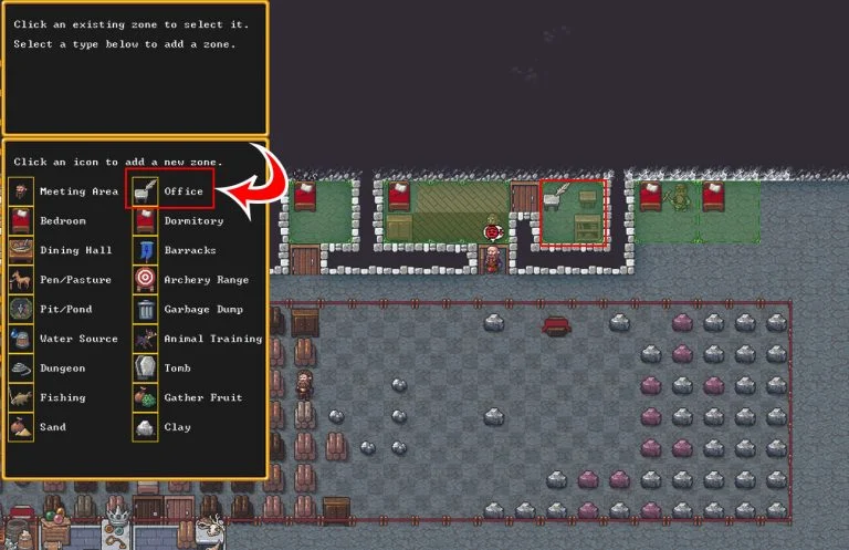 Making an Office Zone in Dwarf Fortress