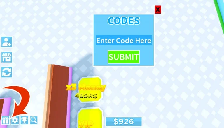 Roblox My Pancake Tycoon, screenshot showing how to redeem codes