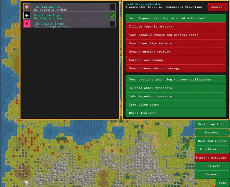 Raid Screen Dwarf Fortress