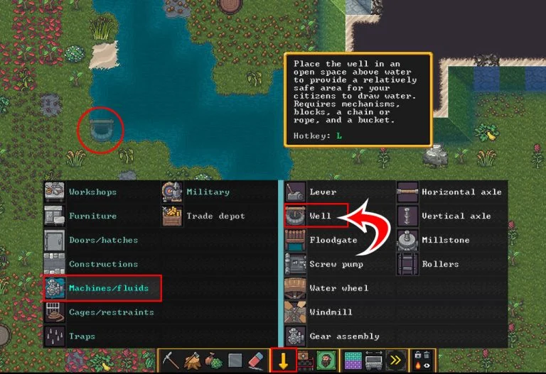 Creating a Well in Dwarf Fortress