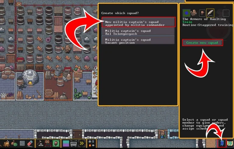 Creating a Squad in Dwarf Fortress