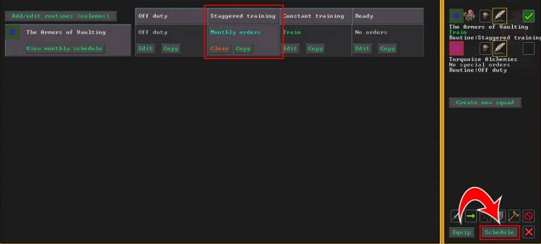 Dwarf Fortress Squad Schedule 