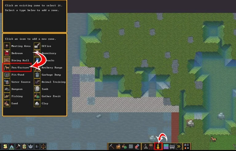 Creating a Pasture in Dwarf Fortress