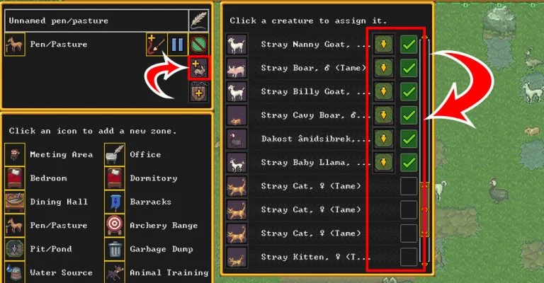 Assigning Animals to Pasture Dwarf Fortress