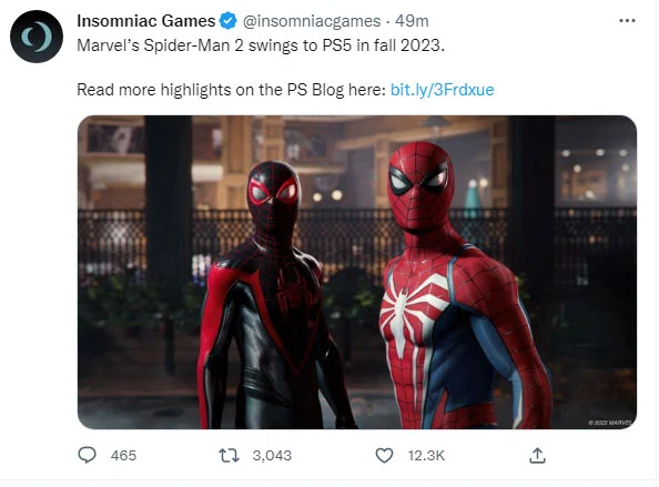 Insomniac Games Tweet