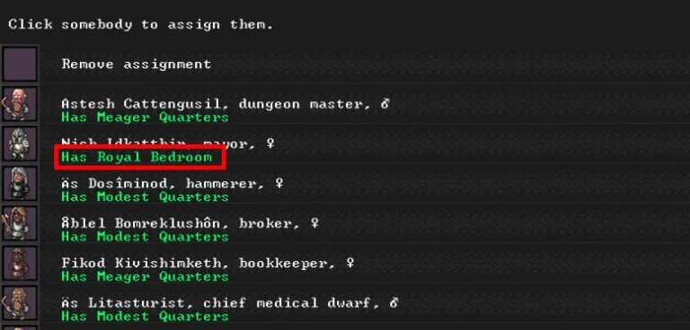 Bedroom Qualities in Dwarf Fortress