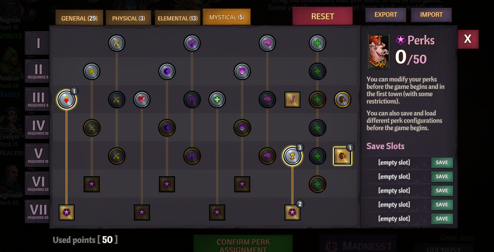 Across the Obelisk Ottis Mystical tree perks