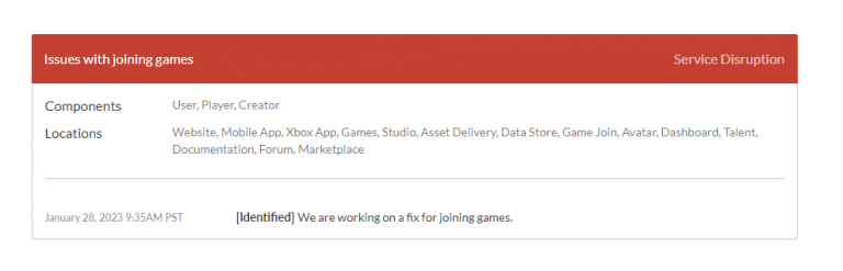 Roblox Issues with Joining Games