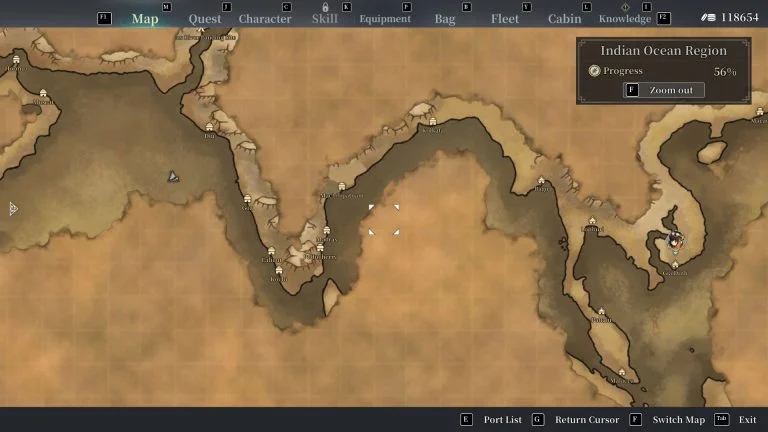 Indian Ocean Region Map Sailing Era