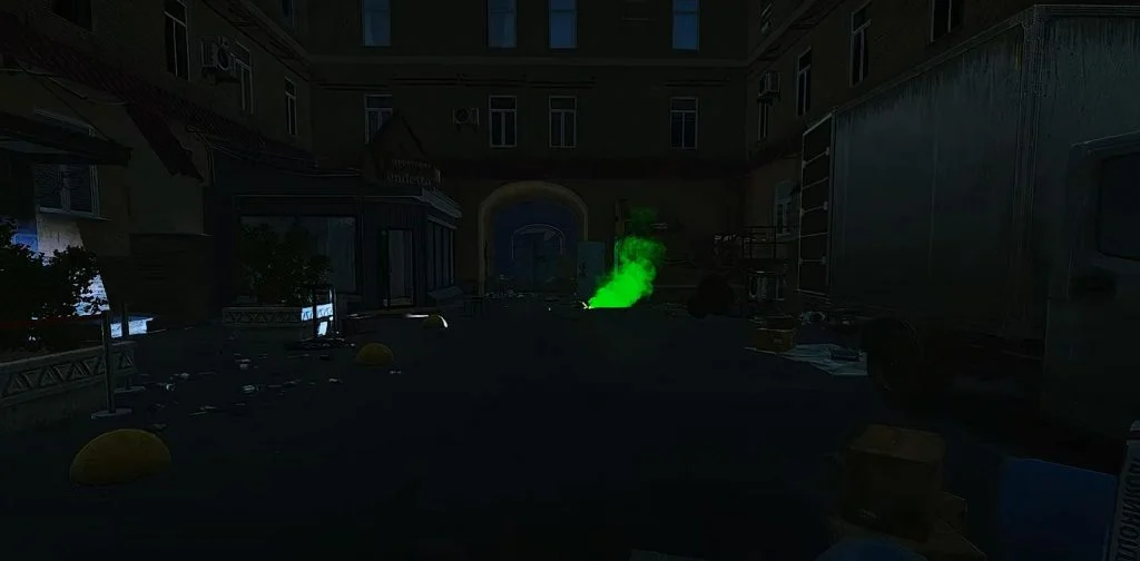 Green Flare in Courtyard Extract