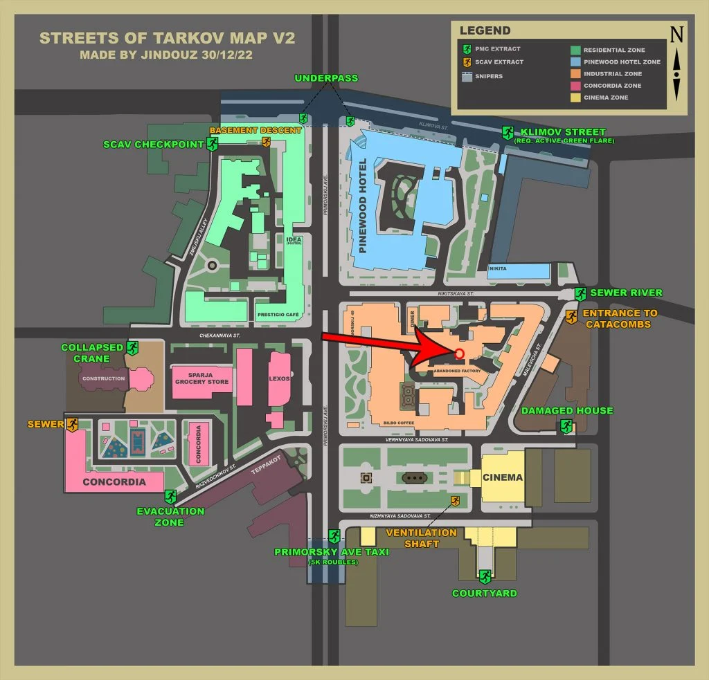 Marked Key Map Location Escape from Tarkov