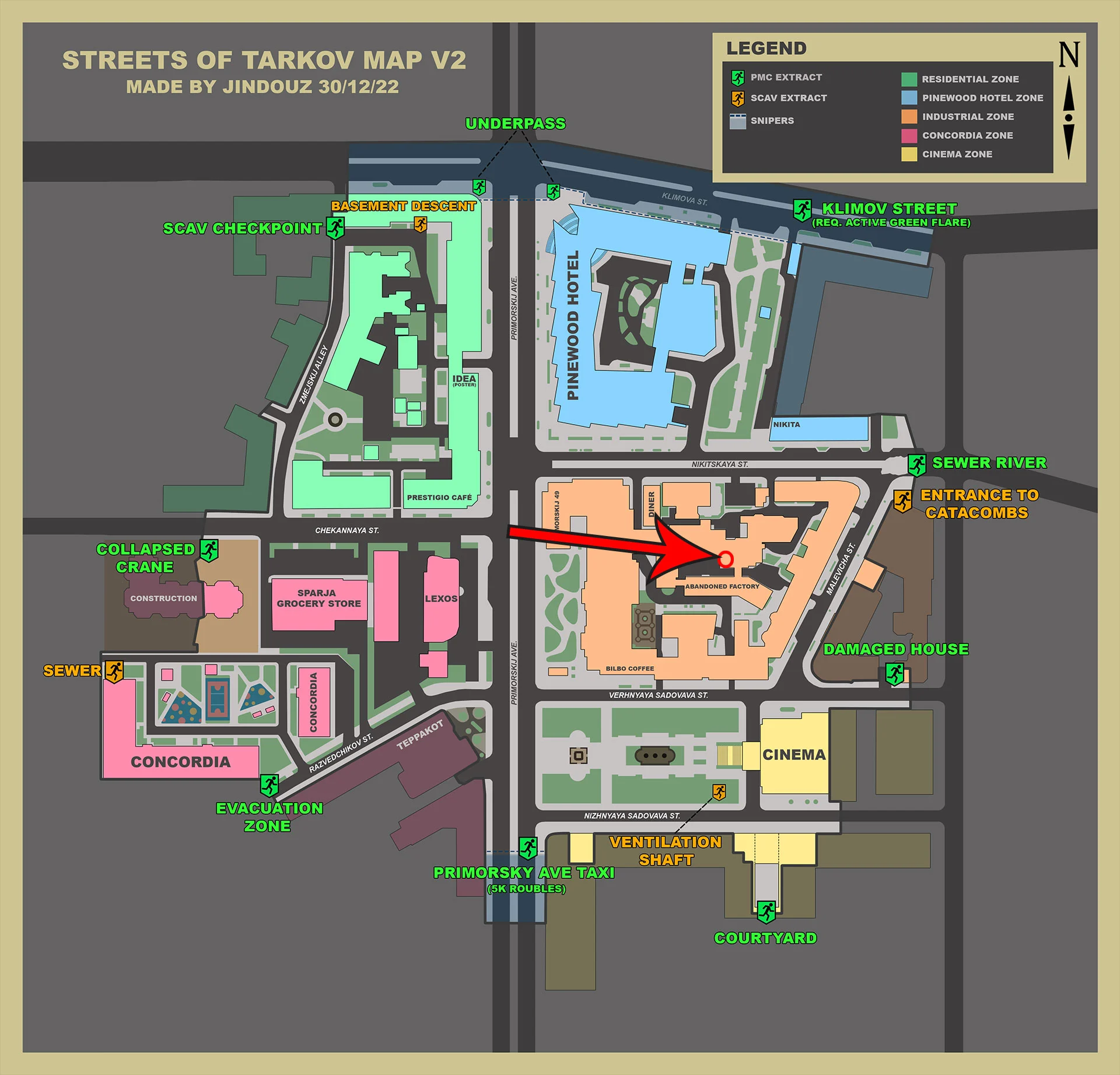 Marked Key Map Location Escape from Tarkov