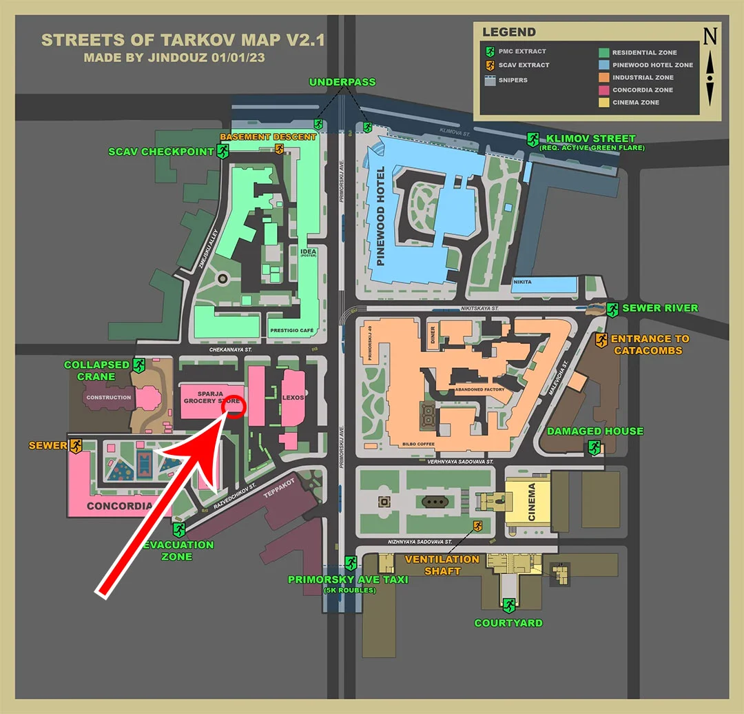 Escape From Tarkov Streets Of Tarkov Store Manager Key Room Location   Store Manager Key Map 