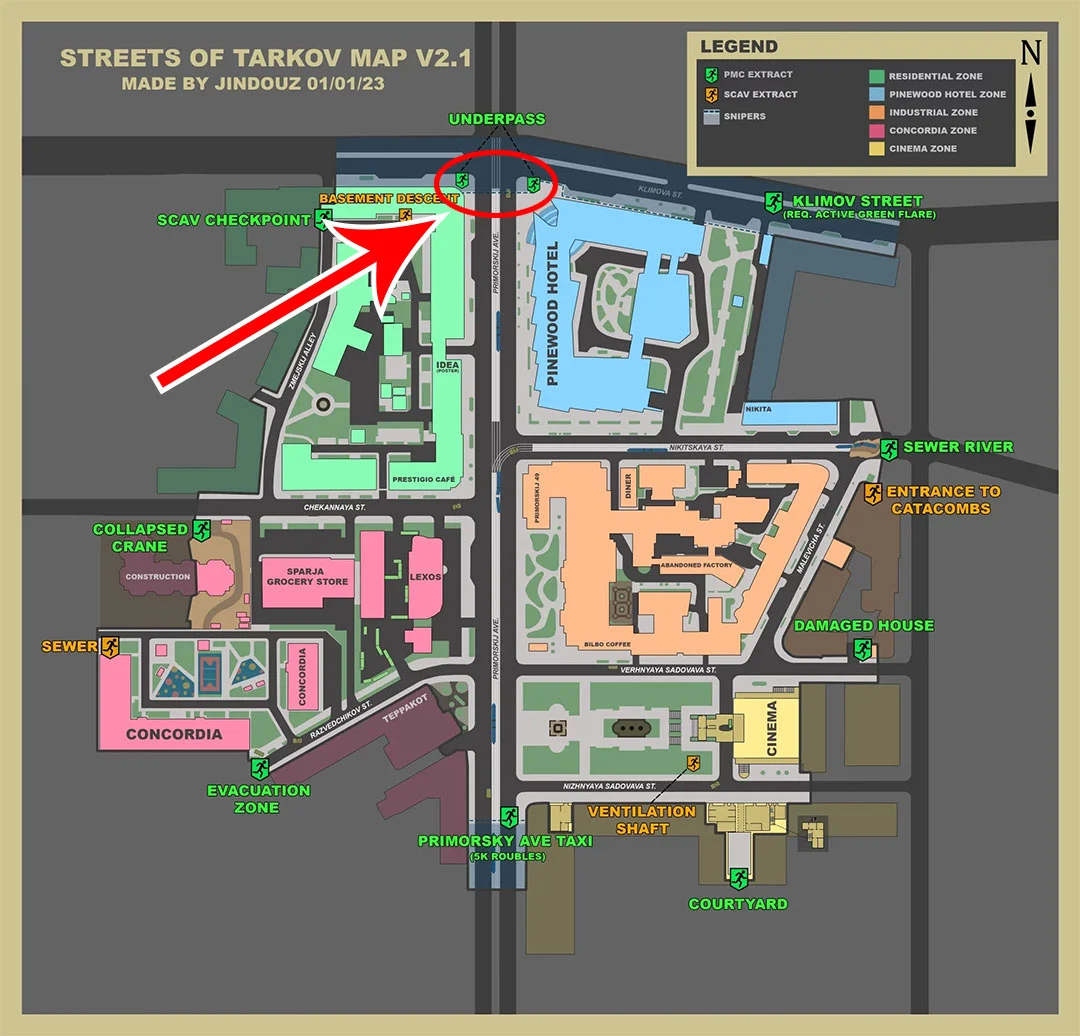 Underpass Extract Map Location