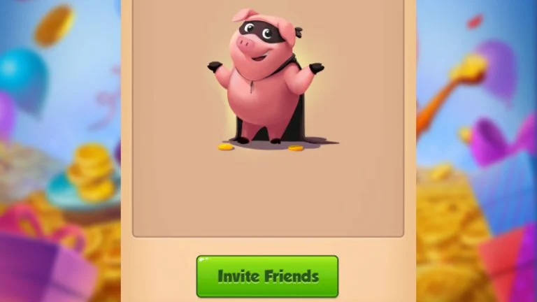 Coin Master pig and invite friends button
