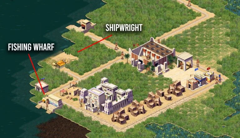 Shipwright and Fishing Wharf in Pharaoh A New Era