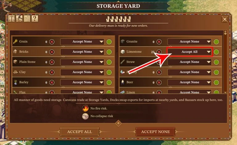 Pharaoh A New Era: Storage Yard