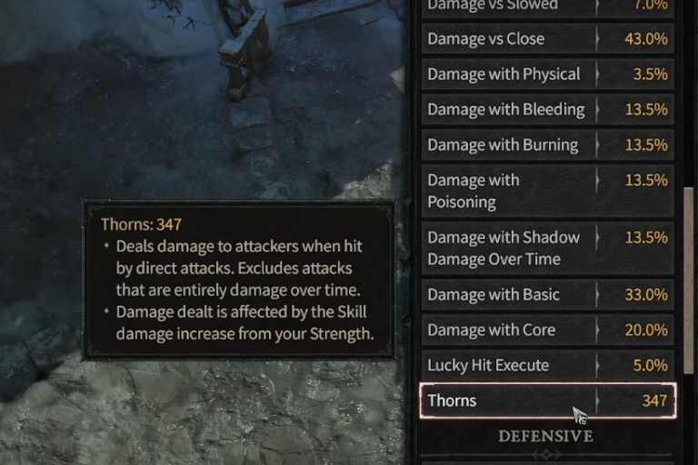 Diablo 4 Thorns Stat