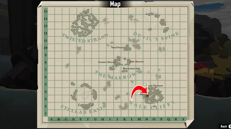 Dredge Ruins Location Map