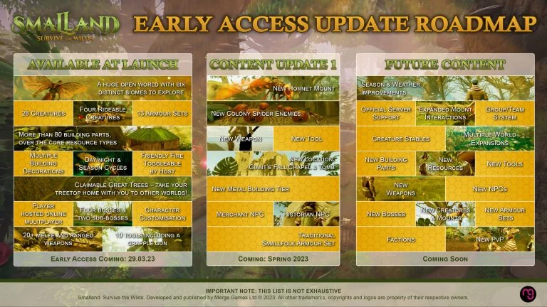 Smalland Early Access Roadmap