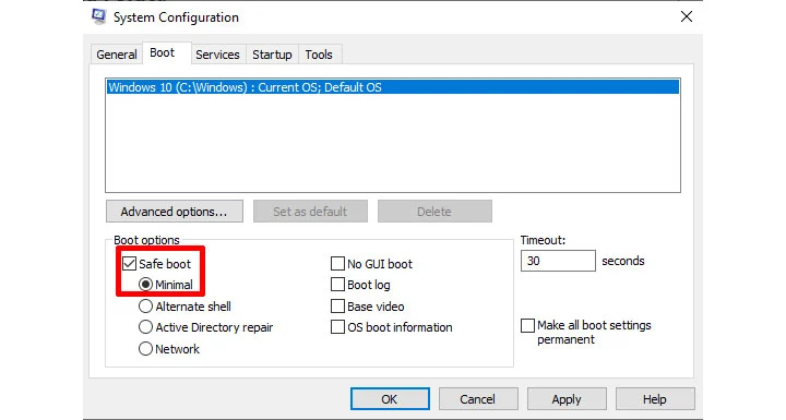 MS Config Safe Mode