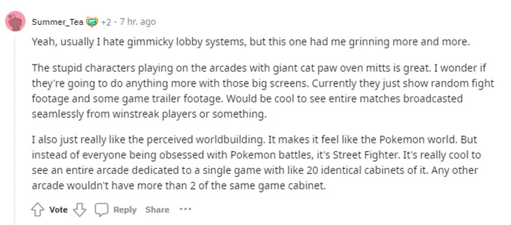 Reddit Comment on Street Fighter 6 Battle Hub